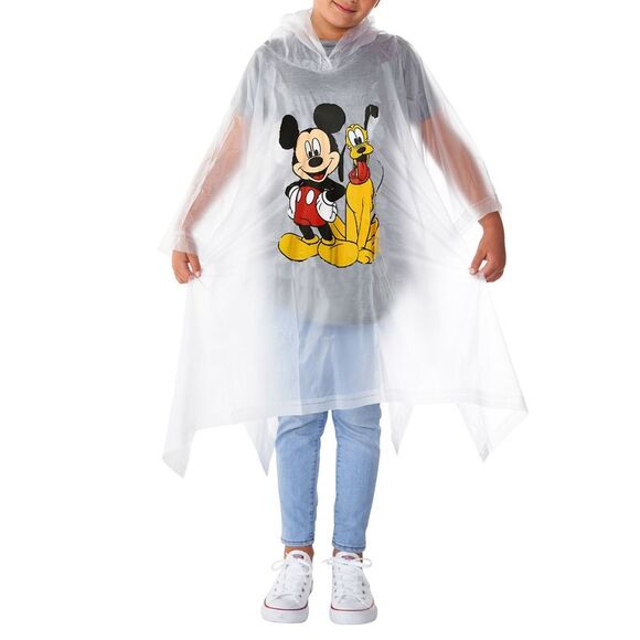 Disney Mickey Mouse Rain Poncho Hooded Water Resistant Pluto Kids Unisex 2-Pack - Picture 3 of 7
